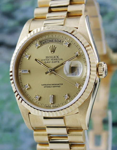 (image for) ROLEX MEN SIZE 18K YELLOW GOLD OYSTER PERPETUAL DAY-DATE / 18238